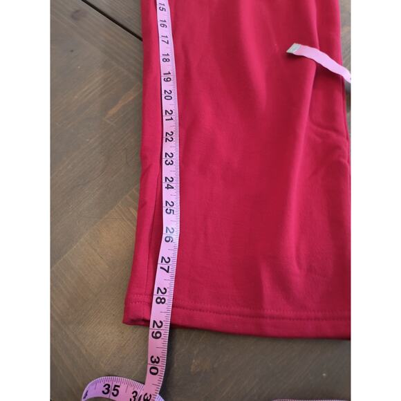 Liz Claiborne Elastic Waist Drawstring Pants Womens XXL Red Pull on Stretch Knit - Picture 10 of 14